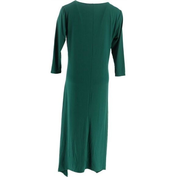 G.I.L.I. Peached 3/4  Sleeves Knit V-Neck Dress - Picture 4 of 7